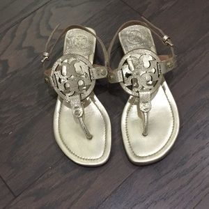 metallic gold tory burch sandals